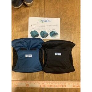 Leekalos MEDIUM Washable Male Reusable Dog Diapers Pack Of 2 Blue & Black